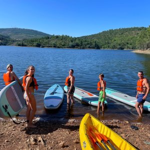 Desportos aquáticos em família